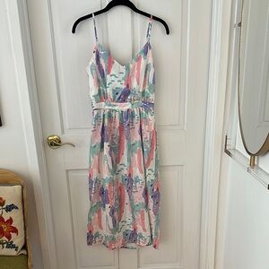 Multicolor Sleeveless Midi Dress